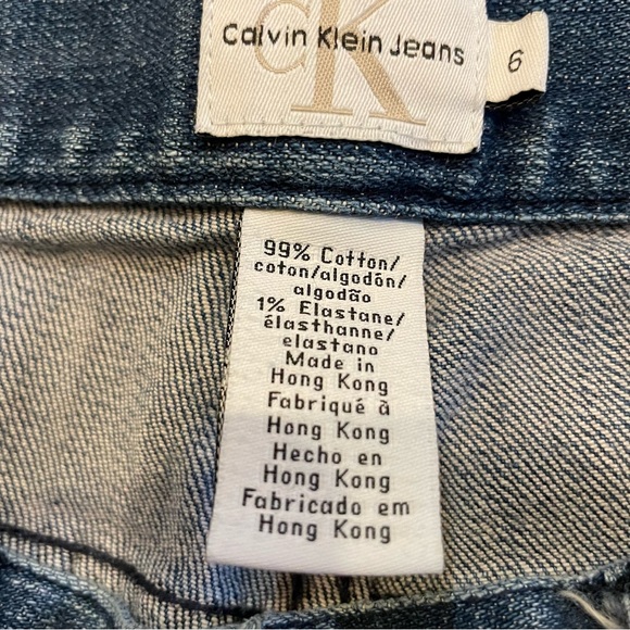 Calvin Klein Flare Leg Mid Rise Embroidered Jeans.  Size 6 - Picture 7 of 10